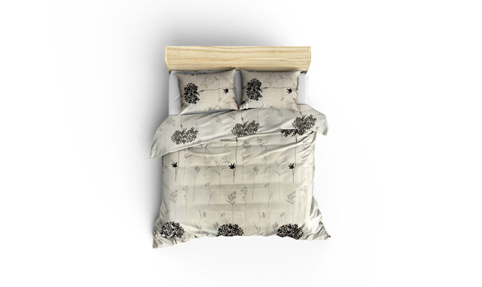 L'essentiel linge de maison Juego de funda de edredón doble Beige y Gris L'essentiel linge de maison Juego de funda de edredón doble Beige y Gris